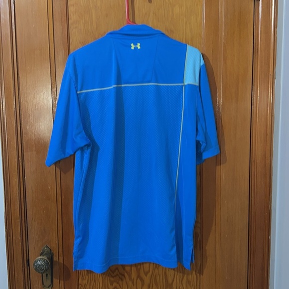 Under Armour Golf Heatgear Blue Short Sleeve Polo Shirt Men's Sz large . - Picture 4 of 4